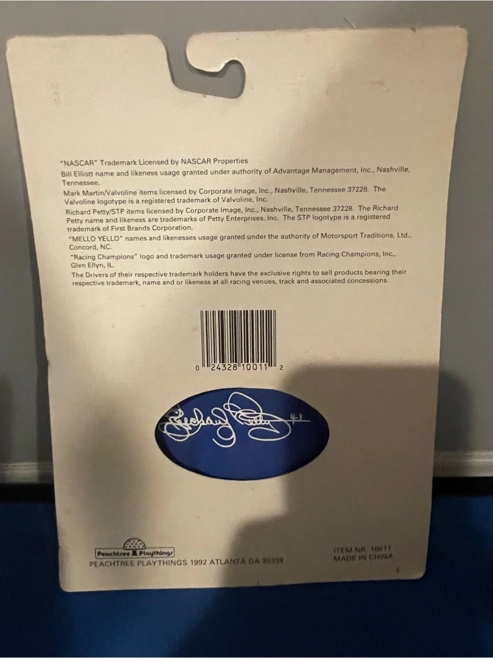 Vintage 90s Richard Petty NASCAR Trifold velcro Wallet UNOPENED NOS - Blue